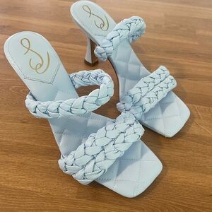 Elegant Jessica Simpson Light Blue Braided Heels